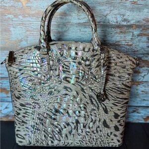 NWT BRAHMIN LARGE DUXBURY OBSESSION Animal Print Bag Leopard Cheetah iridescent